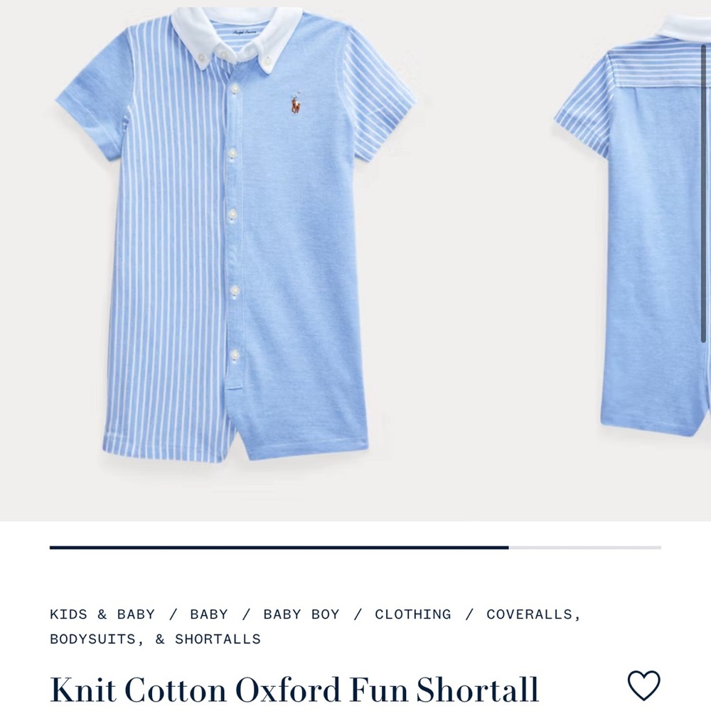 Ralph Lauren knit cotton Oxford fun shortall